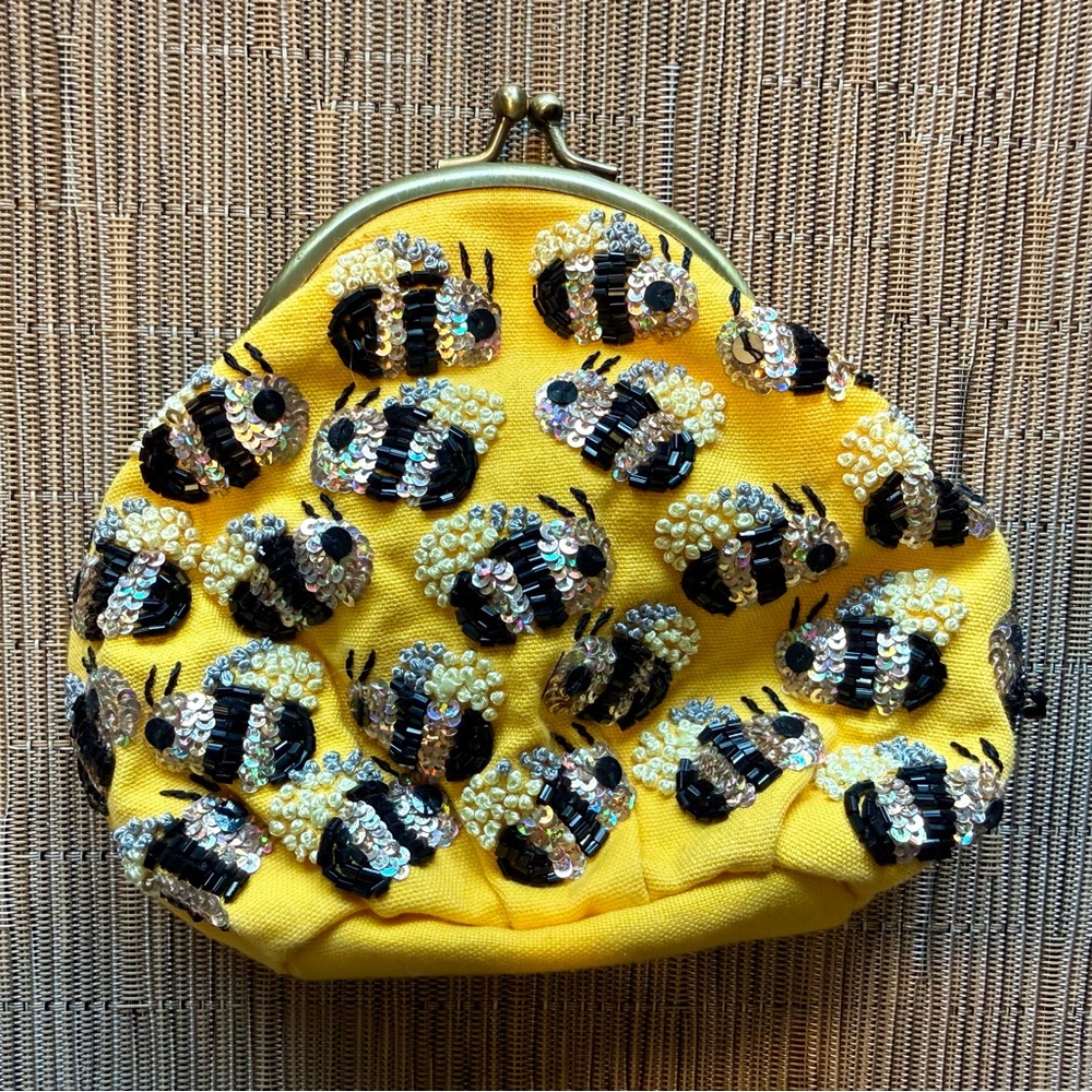 Adorable Bumblebee Kiss-lock Pouch from Anthropologie